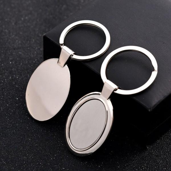 Stainless Steel Keychain- Oval