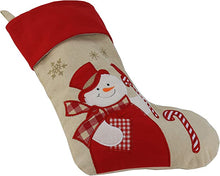 Load image into Gallery viewer, Linen Stocking - Snowman
