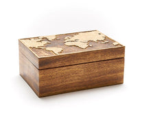 Load image into Gallery viewer, World Map  Jewelry Box- Mango Wood

